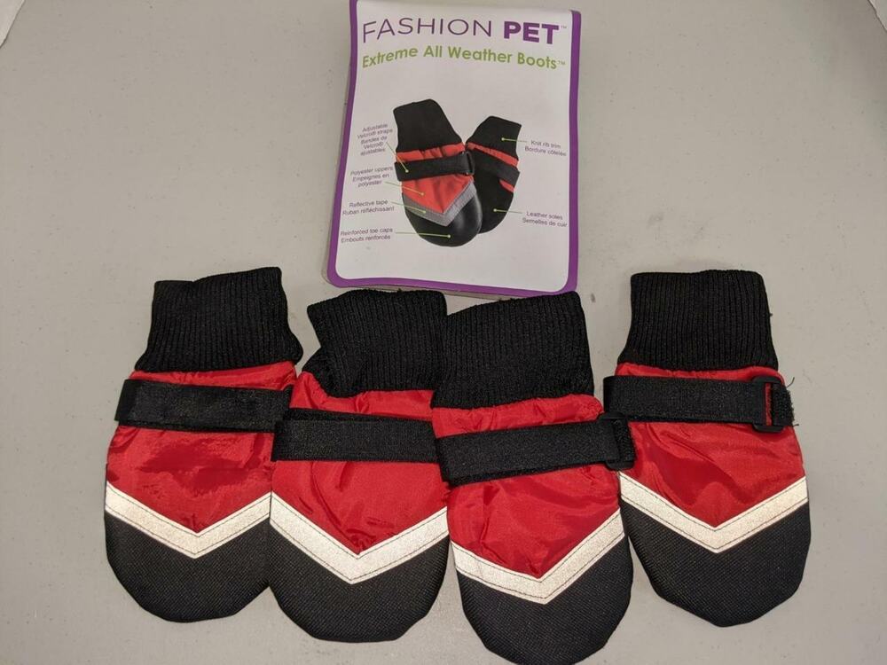 Fashion Pet Extreme All Weather Boots Dogs Medium Red New -0122T23